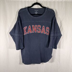 Kansas Boxcraft Shirt Women's Medium 3/4 Sleeve Round Neck 100% Cotton